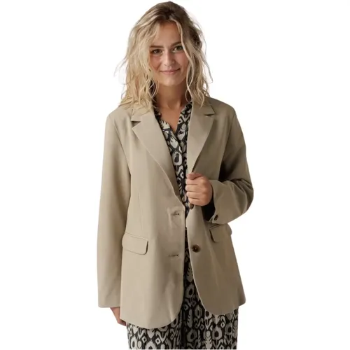 Silver Sage Blazer with 2 Buttons , female, Sizes: L, M - Samsøe Samsøe - Modalova