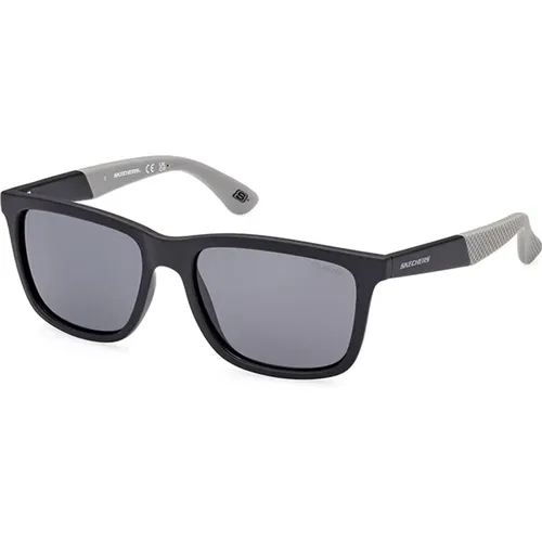 Schwarze Sonnenbrille mit polarisierten Gläsern,Polarisierte braune Sonnenbrille Havana-Stil - Skechers - Modalova