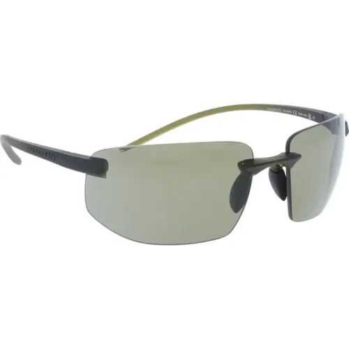 Rubberised Khaki Sunglasses with Polarized Lenses , unisex, Sizes: 67 MM - Serengeti - Modalova
