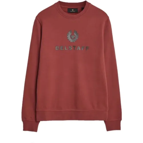 Signature Crewneck Sweatshirt in Lava , male, Sizes: L, XL, M, 2XL - Belstaff - Modalova
