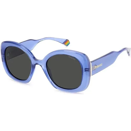 Blaue Metall-Sonnenbrille Solide Farbe Polarisiert - Polaroid - Modalova