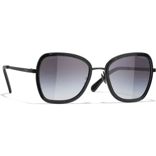 Schwarze Acetat-Sonnenbrille mit Degrade-Glas - Chanel - Modalova