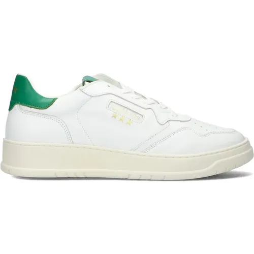 Low Top Green Accent Leather Sneakers , male, Sizes: 6 UK, 9 UK, 7 UK, 10 UK - Pantofola D'Oro - Modalova