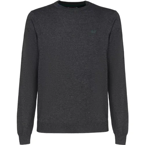 Graue Sweaters mit 98% Baumwolle , Herren, Größe: 3XL - Sun68 - Modalova