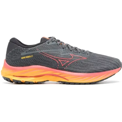 Orange Sneakers Mesh-Design Runde Zehen , Herren, Größe: 39 EU - Mizuno - Modalova