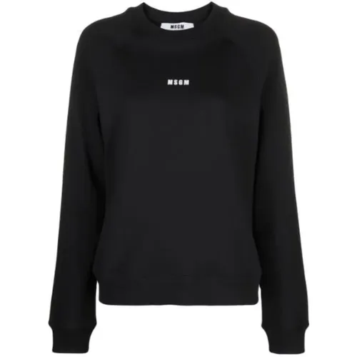 Schwarzer Logo-Print-Sweatshirt , Damen, Größe: M - MSGM - Modalova