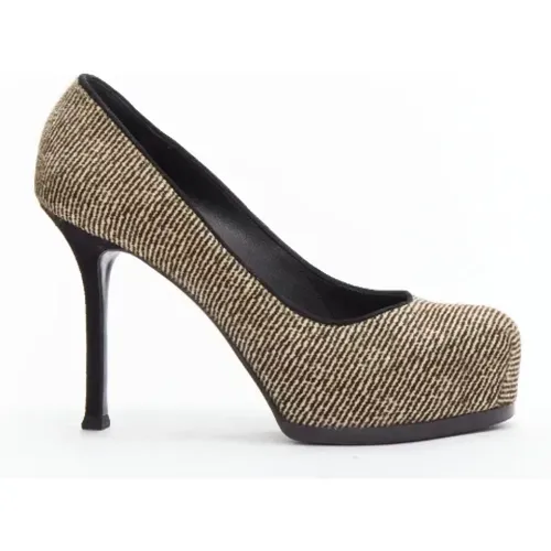 Pre-owned Wool heels , female, Sizes: 4 1/2 UK - Yves Saint Laurent Vintage - Modalova