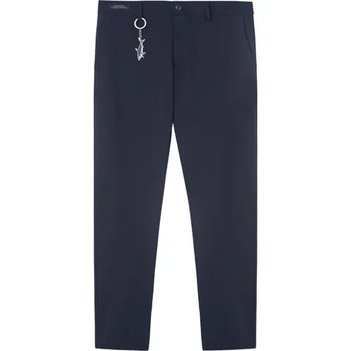 Blaue Stretch Chino Hose , Herren, Größe: XL - PAUL & SHARK - Modalova