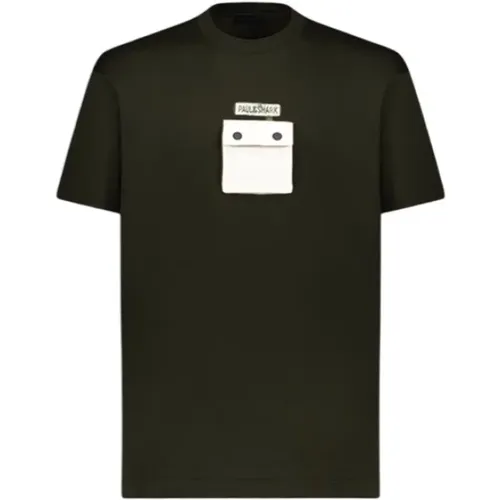 Schwarzes Baumwolle Regular Fit T-Shirt - PAUL & SHARK - Modalova