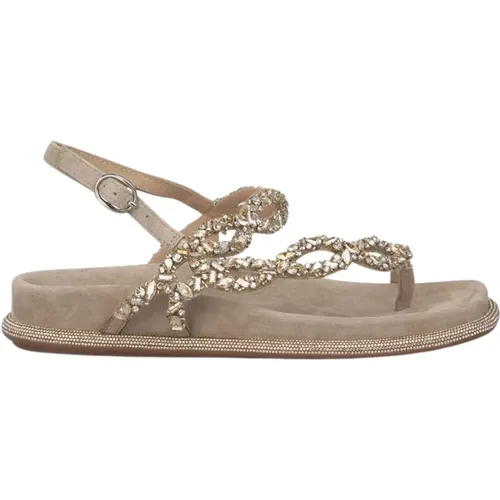 Sparkling flat women's sandal , female, Sizes: 6 UK, 8 UK, 5 UK, 4 UK, 7 UK, 3 UK - Alma en Pena - Modalova