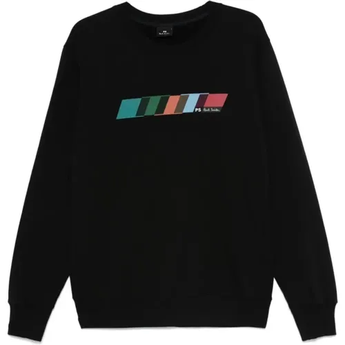 Stripe Print Crew Neck Sweater , male, Sizes: S, M, L, XL - Paul Smith - Modalova