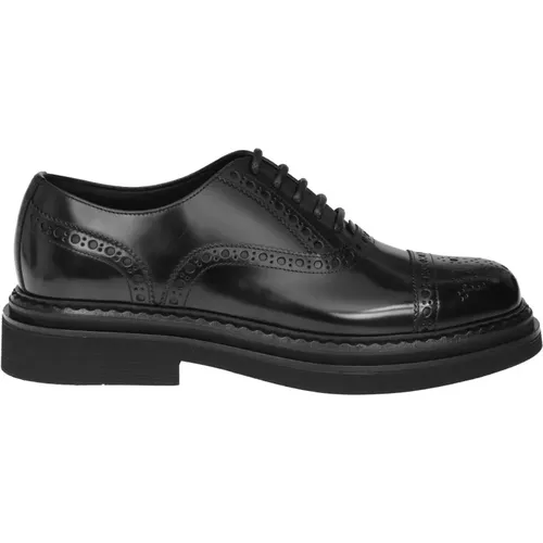 Premium Leather Oxford Lace-Up Shoes , male, Sizes: 5 UK, 8 UK, 9 UK, 7 1/2 UK, 6 UK, 10 UK, 8 1/2 UK, 7 UK, 11 UK - Dolce & Gabbana - Modalova