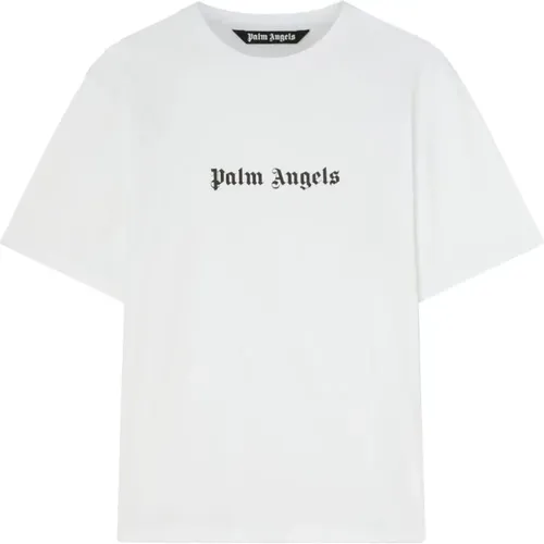 Cotton Logo Print T-shirt , male, Sizes: M, L, XL, S - Palm Angels - Modalova