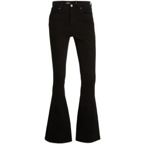 Highwaist Flare Jeans in tiefem Schwarz , Damen, Größe: W30 - Raizzed - Modalova