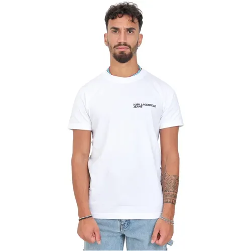 Weißes T-Shirt mit Logo-Print - Karl Lagerfeld - Modalova