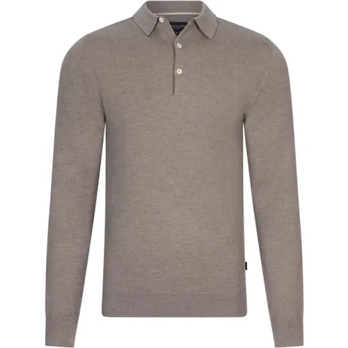 Merino Polo LS in Sand , Herren, Größe: 2XL - Cavallaro - Modalova