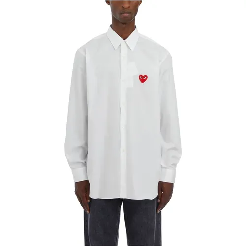 Baumwoll-Logo-Hemd , Herren, Größe: XL - Comme des Garçons Play - Modalova