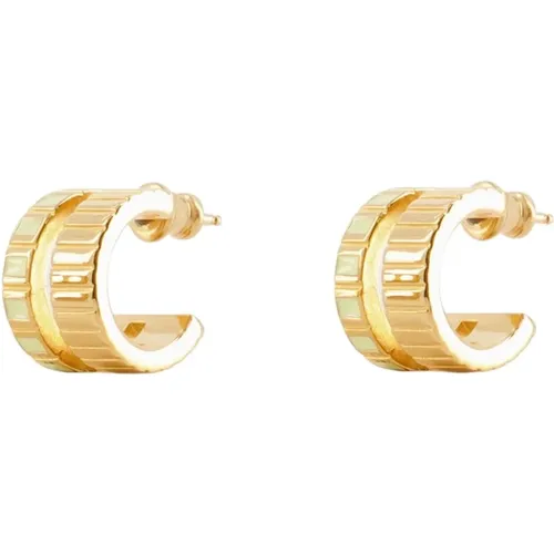 Gold Eggshell Slot Earring , female, Sizes: ONE SIZE - IVI - Modalova