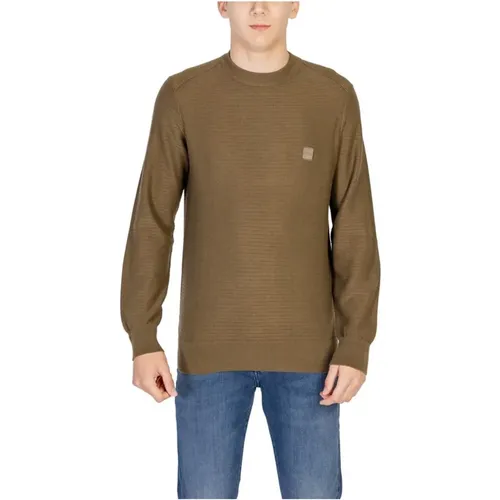 Grüner Strick-Kaschmir-Baumwollpullover , Herren, Größe: XS - Hugo Boss - Modalova