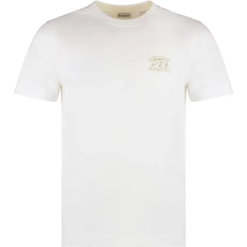 Besticktes Crew-neck Baumwoll T-shirt , Herren, Größe: L - Burberry - Modalova