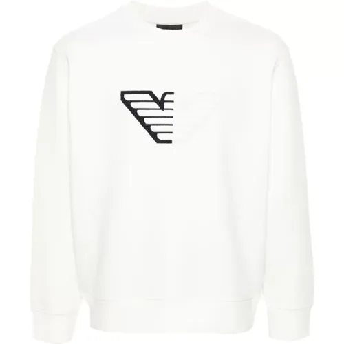 Weißer Logo Crew Neck Sweatshirt - Emporio Armani - Modalova