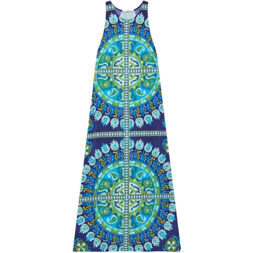 Suzani Crown Jersey Kleid Blau - Maliparmi - Modalova