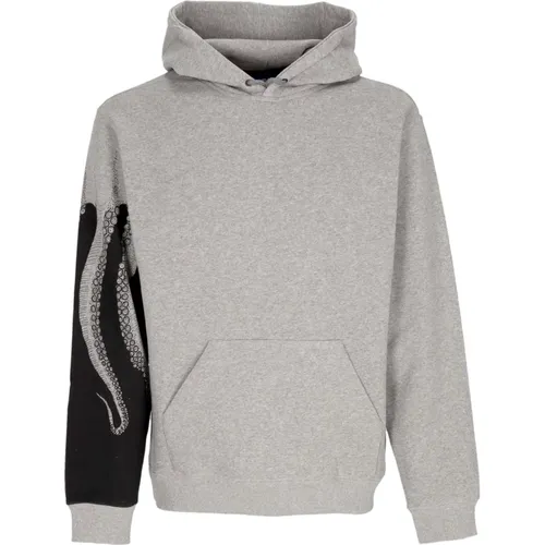 Hellgraues Herrenhoodie mit Oktopus-Design , Herren, Größe: XL - Octopus - Modalova