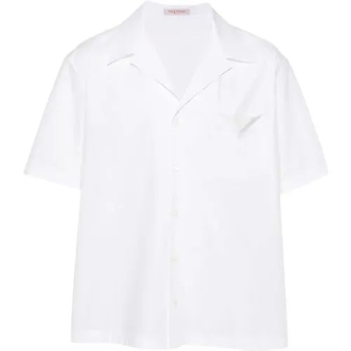 Weiße Boxy Fit Hemden mit V-Detail , Herren, Größe: S - Valentino Garavani - Modalova
