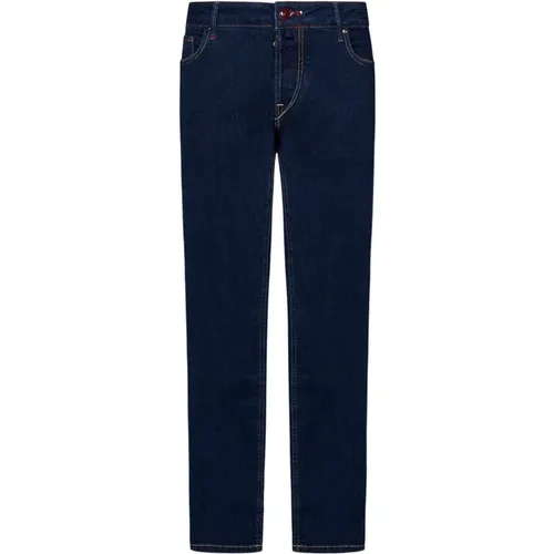 Slim Fit Blaue Jeans , Herren, Größe: W31 - Hand Picked - Modalova