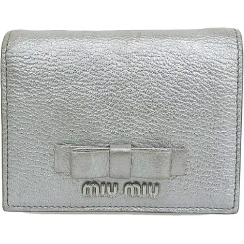 Pre-owned Leather wallets , female, Sizes: ONE SIZE - Miu Miu Pre-owned - Modalova