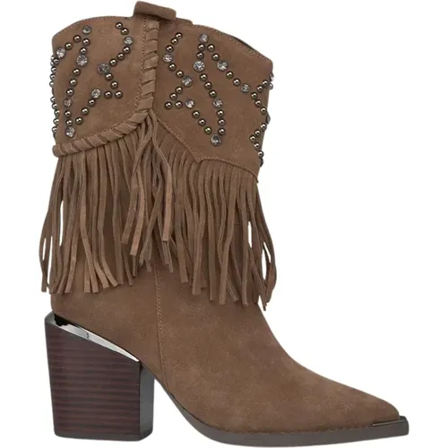 Studded Fringed Ankle Boots , female, Sizes: 8 UK, 4 UK, 6 UK, 3 UK, 2 UK, 9 UK, 7 UK, 5 UK - Alma en Pena - Modalova