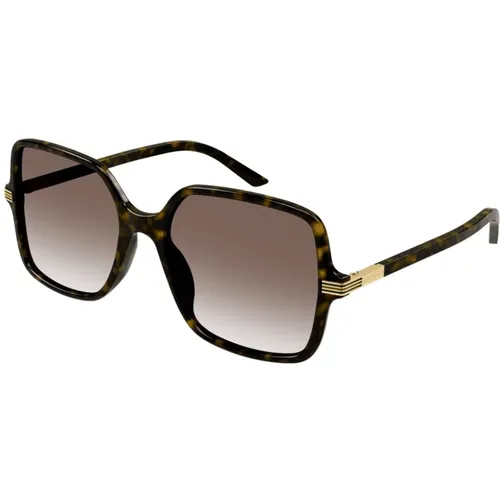 Vintage-inspirierte Oversize Quadratische Sonnenbrille , Damen, Größe: 55 MM - Gucci - Modalova
