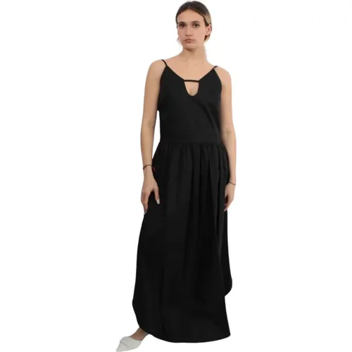Schwarzes Kleid Frühling Sommer Modell , Damen, Größe: S - Jijil - Modalova