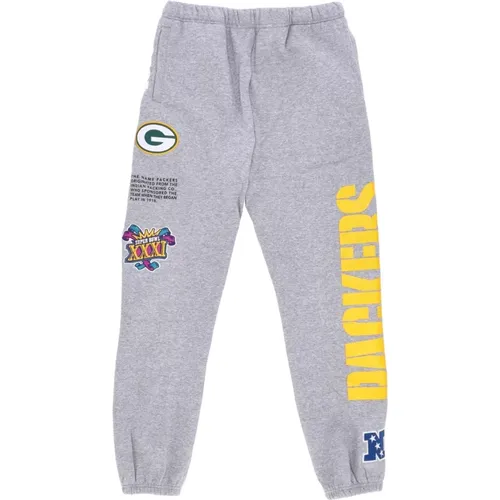 Green Bay Packers Fleece Tracksuit Pants , male, Sizes: M, XL, L - Mitchell & Ness - Modalova