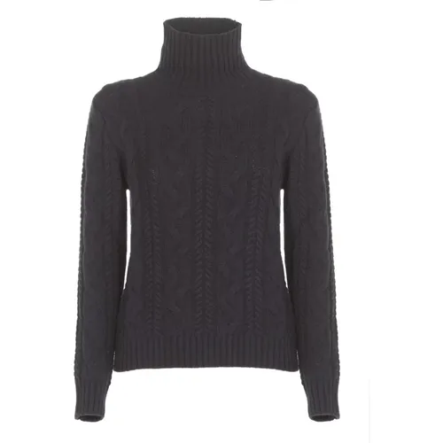 Blauer Kaschmirwollhoher Hals Pullover - Kangra - Modalova