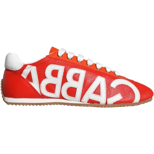 Bunte Leder-Sneaker mit Logo , Damen, Größe: 44 EU - Dolce & Gabbana - Modalova