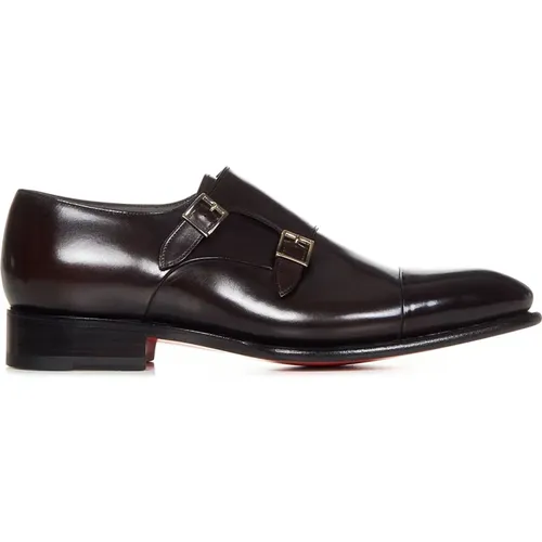 Classic Leather Flat Shoes , male, Sizes: 6 UK - Santoni - Modalova