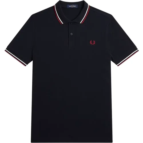 Classic Cotton Polo with Double Stripe , male, Sizes: M, S, XS, 2XL, L - Fred Perry - Modalova