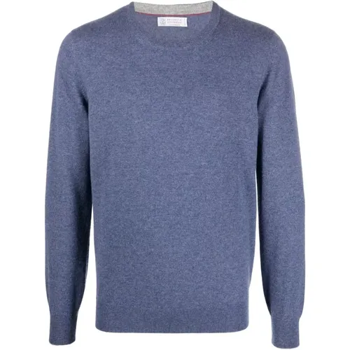 Fine Knit Cashmere Round Neck Jersey , male, Sizes: M, L, S, 3XL, 2XL, XL - BRUNELLO CUCINELLI - Modalova