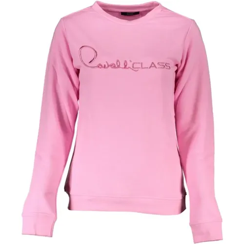 Embroidered Sweatshirt with Brushed Finish , female, Sizes: L, S, 2XL, XL, M, XS - Cavalli Class - Modalova