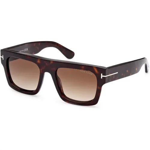 Square Sunglasses in Dark Havana , male, Sizes: 53 MM - Tom Ford - Modalova