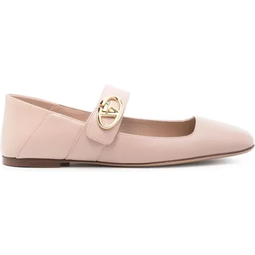 Ballerina VLogo Beige Shoes , female, Sizes: 3 1/2 UK, 8 UK, 3 UK, 4 1/2 UK, 5 1/2 UK - Valentino Garavani - Modalova