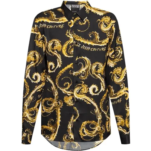 Schwarze Hemden für Männer Aw24 , Herren, Größe: M - Versace Jeans Couture - Modalova