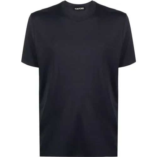Blaue T-Shirts Polos für Männer , Herren, Größe: M - Tom Ford - Modalova