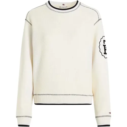 Classic College Style Cotton Sweatshirt , female, Sizes: L, M, S - Tommy Hilfiger - Modalova