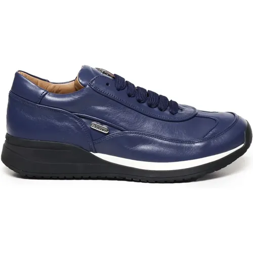 Blaue Ledersneakers mit Gummisohle - Paciotti - Modalova