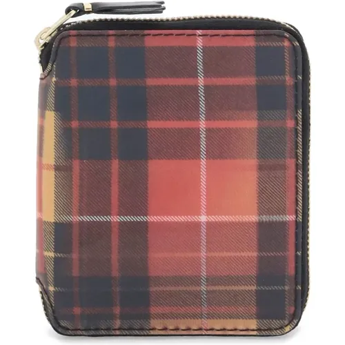 Tartan Pattern Zip-Around Wallet , male, Sizes: ONE SIZE - Comme des Garçons - Modalova