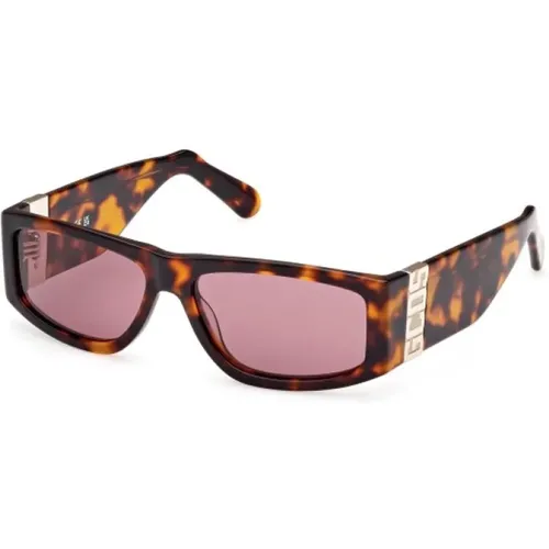 Square Sunglasses Havana Glossy Unisex , unisex, Sizes: 57 MM - Gcds - Modalova