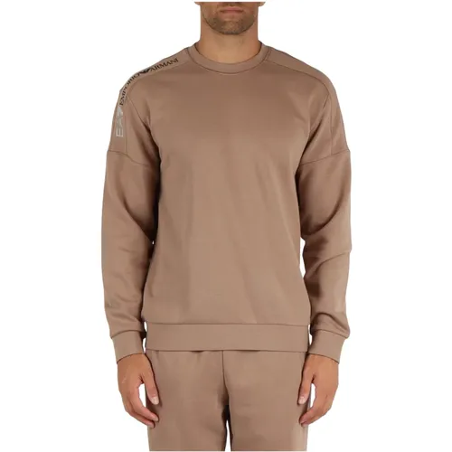 Baumwolle Logo Sweatshirt , Herren, Größe: S - Emporio Armani EA7 - Modalova