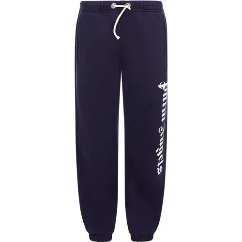 Marineblaue Sweatpants mit elastischem Bund - Palm Angels - Modalova